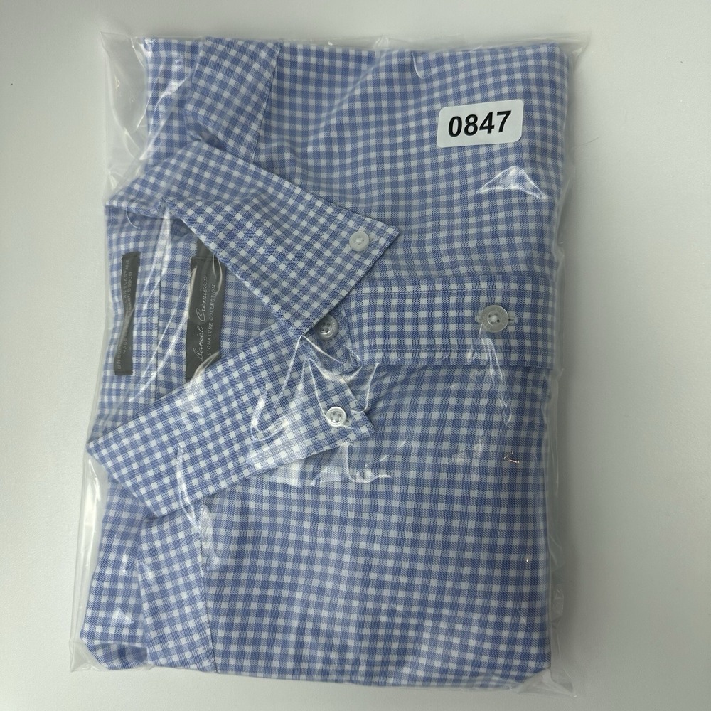 Daniel Cremieux Signature Collection Blue Plaid Long Sleeve Shirt Men Med - Picture 14 of 14